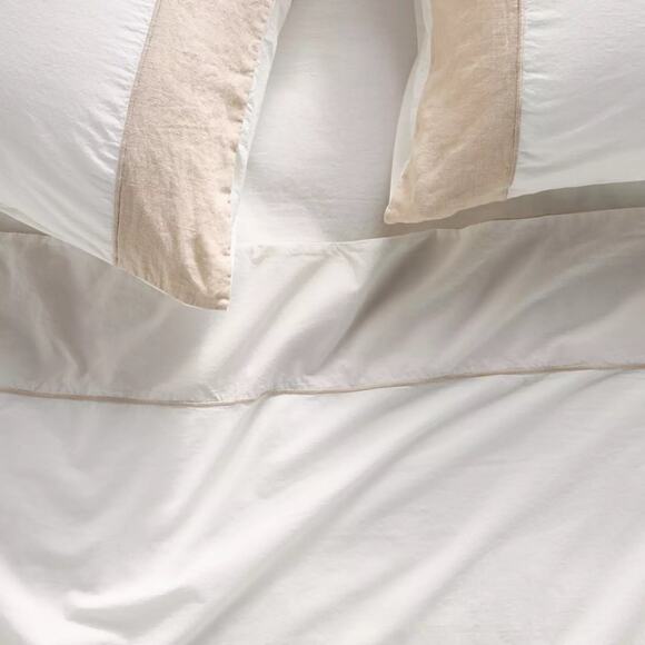 Anthropologie Cotton-Linen Queen Sheet Set – Ivory – Fatine Collection – NWT - Picture 1 of 2